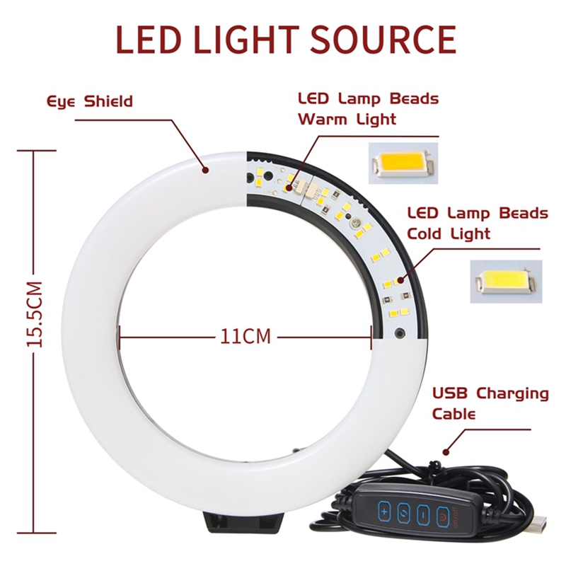 16CM Dimmable Ring Light Led S - Photography Mobile Lighting ulasan dan harga
